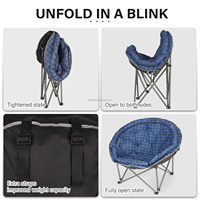 Chaise de camping pliable XXL surdimensionnée, super confortable, rembourrée, robuste, design moderne, polyester, mobilier de jardin extérieur pour adultes