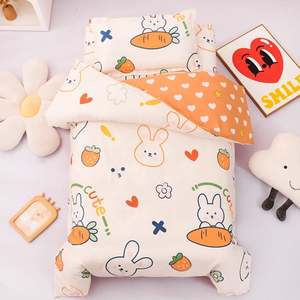 3-piece Set Kids <b>Duvet</b> <b>Cover</b> Single Cotton Reversible Bedding Set with Zipper Closure 120*150cm - Product Image 4