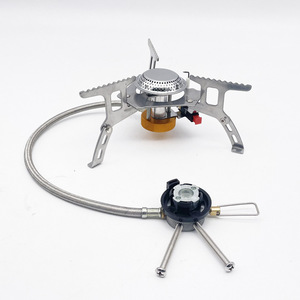 Estufa de Gas Portátil de Diseño Dividido en Acero Inoxidable, Operación Manual para Camping y Uso al Aire Libre con Manguera Flexible y Compacta - Product Image 3