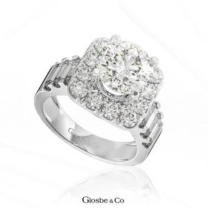 Anillo de Moissanita Redonda Sintética (Creada en Laboratorio) de Vietnam, Anillo de Plata con Moissanita para Mujer, 9.5 mm - Product Image 1