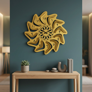 Modern Metal Sunburst Wall <b>Clock</b> Analog Quartz Design Living Room Decor Silent <b>Battery</b> Powered Hanging <b>Clock</b> - Product Image 6