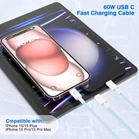 Câble de données de type C, chargeur USB C vers C, câble de 1 m/2 m/3 m, 60 W PD, charge rapide, câble de chargeur de type C vers C