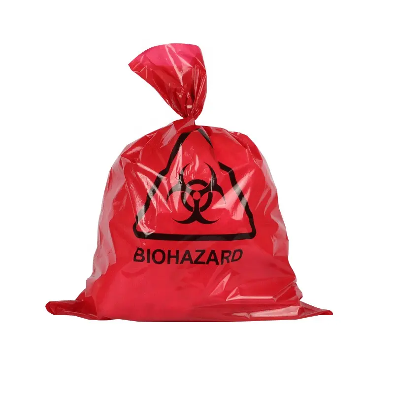 Bolsa de basura médica Uso hospitalario Bolsa de revestimiento de residuos Material Pp Bolsas de riesgo biológico de autoclave de gran tamaño amarillo