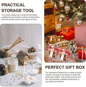 Boîte de rangement transparente en acrylique transparent personnalisée avec couvercles, boîte à bonbons carrée - Product Image 6