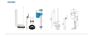 Kit de réparation de réservoir de toilettes traditionnel, mécanisme de <span class=keywords><strong>chasse</strong></span> <span class=keywords><strong>d</strong></span>'<span class=keywords><strong>eau</strong></span> à levier avec robinet de remplissage à boule et valve de <span class=keywords><strong>chasse</strong></span> à chaîne - Product Image 6