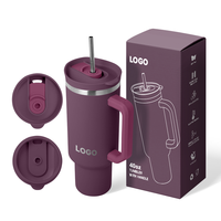 Nouveau design – Gobelet isotherme en acier inoxydable de 40 oz, sans BPA, avec poignée, isolation thermique 12-24 heures, écologique pour les voyages et les animaux de compagnie