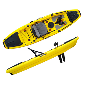 Kayak à pédales de 10 pieds avec aileron, coque en LLDPE, matériau plastique, avec gouvernail, kayak de pêche sit-on-top - Product Image 2