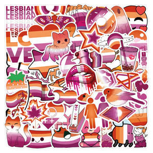 Nouvellement 55pcs Rainbow LGBT filles aiment l'autocollant de fierté <span class=keywords><strong>lesbienne</strong></span> - Product Image 1