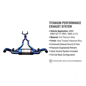 Vortex Hand Welded Titanium Exhaust <b>Back</b> System for BMW G07 X7 M50i M60i 4.4T 2019-2024 Custom Upgrade Pipe - Product Image 1
