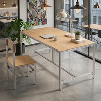 Bureau d'ordinateur rectangulaire moderne en profilé aluminium et bois de bouleau, durable, écologique, facile à assembler, sain