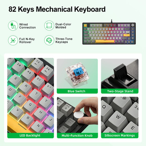75% LED RGB retroilluminazione Mini <span class=keywords><strong>tastiera</strong></span> meccanica da gioco Custom tre modalità di Computer meccanica <span class=keywords><strong>tastiera</strong></span> da gioco meccanica <span class=keywords><strong>per</strong></span> <span class=keywords><strong>PC</strong></span> - Product Image 2