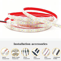 Bande LED flexible en silicone intégral 24V 12V 10mm 2835 80RA+ IP67 pour intérieur/extérieur Blanc 3000K 4000K 6000K 5m Ruban LED