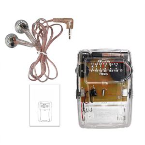 Factory Transparent AM FM Pocket Radio 110g Battery Operated Retro Portable Radio with Pointer Tuning and Crystal Headphones - Product Image 5