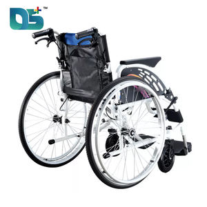 ステンレス鋼フレーム折りたたみ背もたれキャンバスシート表面調整可能ペダルスポークタイヤ手動車椅子 - Product Image 6