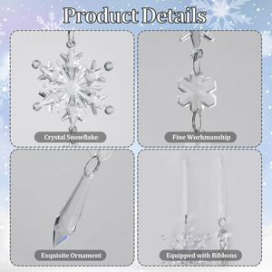 18 pièces de pendentif acrylique décoration de sapin de Noël suspendu acrylique décoration de Noël pendentif goutte de glaçon - Product Image 6