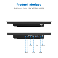 Monitor Industrial de 15, 17 y 19 pulgadas, Panel Sin ventilador, PC, Android, integrado, montado en la pared, tableta resistente, Panel táctil, ordenador todo en uno