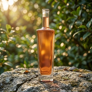 Botella de Vidrio Cuadrada Cónica de Alta Calidad de 700ml 750ml, Botella Vacía Elegante para Bebidas Espirituosas, Ginebra, Vodka, con Acabado de Corcho, de Lujo - Product Image 1