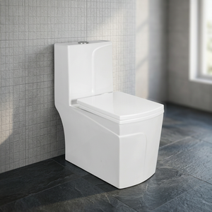WC monobloc intelligent et luxueux en or avec chasse d'eau siphonique pour projets de salles de bain haut de gamme - Product Image 3
