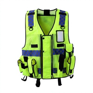 Veste de sécurité haute visibilité ANSI Classe 2 en gros avec LED clignotante, plusieurs poches, bandes réfléchissantes et matériau en maille pour le travail - Product Image 1