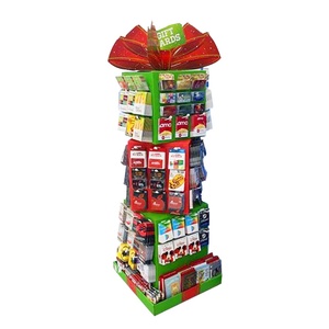 Custom Foldable Eco-Friendly Recycled Cardboard Data Line <b>Hook</b> <b>Display</b> Stand for Electronic Products Floor <b>Display</b> Rack - Product Image 2