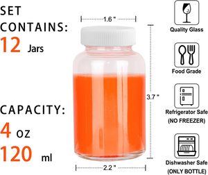 2oz Empty Round Pet Shot Plastic Bottles for Fresh Juice with Plastic <b>Tamper</b> Evident Lid 60ml Plastic Shot Bottles for Juice - Product Image 4