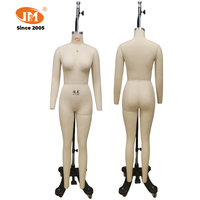 Mannequin de couturière sans tête en fibre de verre, taille US 4, corps entier, épaules pliables, pour robe, avec support, à épingler