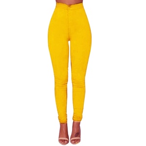 <b>Women's</b> Stretch High Waist Gold <b>Skinny</b> <b>Jeans</b> Sexy Denim <b>Overalls</b> with Casual Mid-Waist Style - Product Image 1