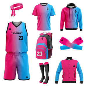 Ensemble de tenues de basketball 100% polyester/spandex, qualité d'usine, meilleur prix, nouveau design, emballé - Product Image 3