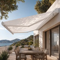 Auvent pliant en aluminium économique, compatible avec l'application Tuya Smart, pour terrasse, jardin, restaurant, café