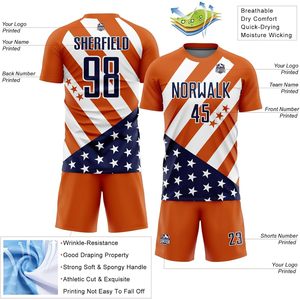 Custom Sublimated <b>Soccer</b> Jersey Kit Unisex Adult Crew Neck Quick Dry Moisture Wicking Flag Print Short Sleeve Team Uniforms - Product Image 3