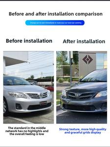 Rejilla delantera de entrada de aire deportiva galvanizada para <span class=keywords><strong>Toyota</strong></span> <span class=keywords><strong>Corolla</strong></span> 2011-2013 parrillas de coche de Material plástico ABS pintadas en negro - Product Image 4