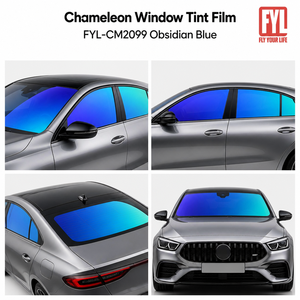 Film teinté caméléon pour vitres latérales et arrière, directement de l'usine, IRR65% + contrôle solaire UV99%, blocage UV, effet arc-en-ciel caméléon - Product Image 2