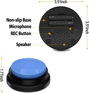 Botones de Respuesta Grabables, Botón de Sonido para Juguetes de Comunicación, Botón Piezoeléctrico de Cerámica para Mascotas, Perros, para Alarmas, Zumbadores y Sirenas - Product Image 6