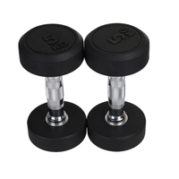 PINJIAN Équipement de fitness professionnel pour la vente en gros transfrontalière, Haltère kg à tête fixe, en PVC noir, durable et personnalisable, spécial salle de sport