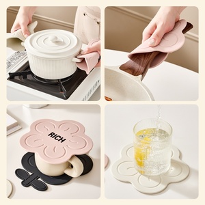 Alfombrilla Aislante de Calor Antideslizante para Ollas y Tazas, Mantel Individual para Mesa de Cocina, Juego de Alfombrillas con Forma de Flor para Decoración del Hogar - Product Image 4