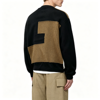 Sweat-shirt rétro pour homme, patchwork, imprimé portrait, coupe ample, style vintage, streetwear hip-hop, col rond, pull-over