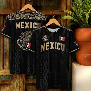 Maglia da Calcio Messicana per Uomo, Jersey da Partita con Stampa Geometrica Sublimata, Collo Tondo, Manica Corta, 100% Poliestere, Vestibilità Regolare - Product Image 3