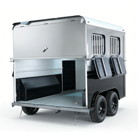 Remorque pour 2 chevaux à chargement oblique, vente directe usine, remorque de haute qualité avec rampes en aluminium et frein de stationnement électronique