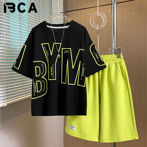 BCA Enfants Vêtements De Luxe Ensemble Enfant <span class=keywords><strong>Garon</strong></span> Lettre Imprimer Mode T-Shirt avec Logo Imprimé Couleur Unie Style Décontracté Prix - Product Image 2