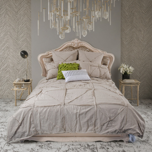 Hiện đại vua Kích thước chần tấm ga trải giường đặt 5-mảnh bông thêu trang trí nhà in Comforter Bộ - Product Image 3