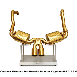ท่อไอเสียสแตนเลสสตีลเคลือบทองพรีเมียม Vortex สำหรับ Porsche Boxster Cayman 981 2.7 3.4 เสียงแบบสปอร์ต - Product Image 1