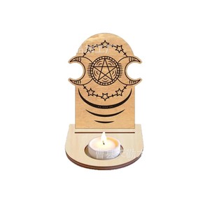 Modern minimalist wooden <b>candle</b> <b>holder</b>, desktop <b>candle</b> tray, solid wood Arabic candlestick, prayer <b>candle</b> tray - Product Image 5