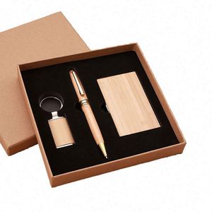 Wholesale Supply Luxury Business Card Holder Pen Keychain <b>Gift</b> <b>Set</b> With Logo for Back to School Promotional <b>Gifts</b> - Product Image 1