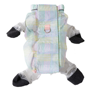 Pantalones Impermeables y Ligeros para Perros Golden Pet, con Protección Contra el Polvo, para Verano, con Compatibilidad con Correa, Diseño a Cuadros Verde y Azul - Product Image 2