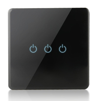 Cadre en verre trempé 3 gangues pour interrupteur mural tactile intelligent WiFi 10A pour maison connectée