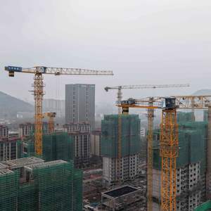 Vente flash Grue à tour à plateau plat Dahan QTZ125-6015-8ton pour bâtiments de grande hauteur, 60 m, pour le levage de charges lourdes de 8 tonnes, travaux de construction - Product Image 2