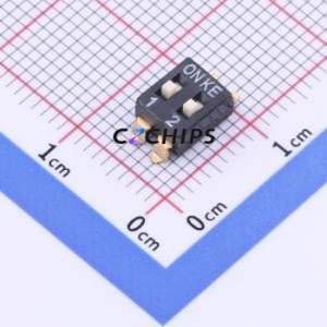 DSIC02LSGET DIP Switch SMD-4P,5.1x6mm Switch Single Pole Single Throw 2 2.54mm 25mA - Product Image 1