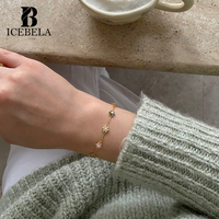 Bracelet de Charme en Argent 925 Fleur Zircon Colorée, Bijoux Fantaisie de Mode Personnalisés, Vente en Gros Unique pour Femmes