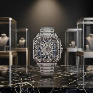 Luxury Square Shape Custom Iced Moissanite Quartz <b>Watch</b> 46mm Silver Case Waterproof Buckle Clasp Lightweight Long <b>Battery</b> Life - Product Image 3