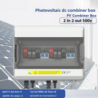 Boîtier de Combinaison Photovoltaïque Connecté au Réseau Étanche à l'Eau et à la Poussière 2 Entrées 2 Sorties 500V 32A IP65 avec Protection Contre les Surtensions CC